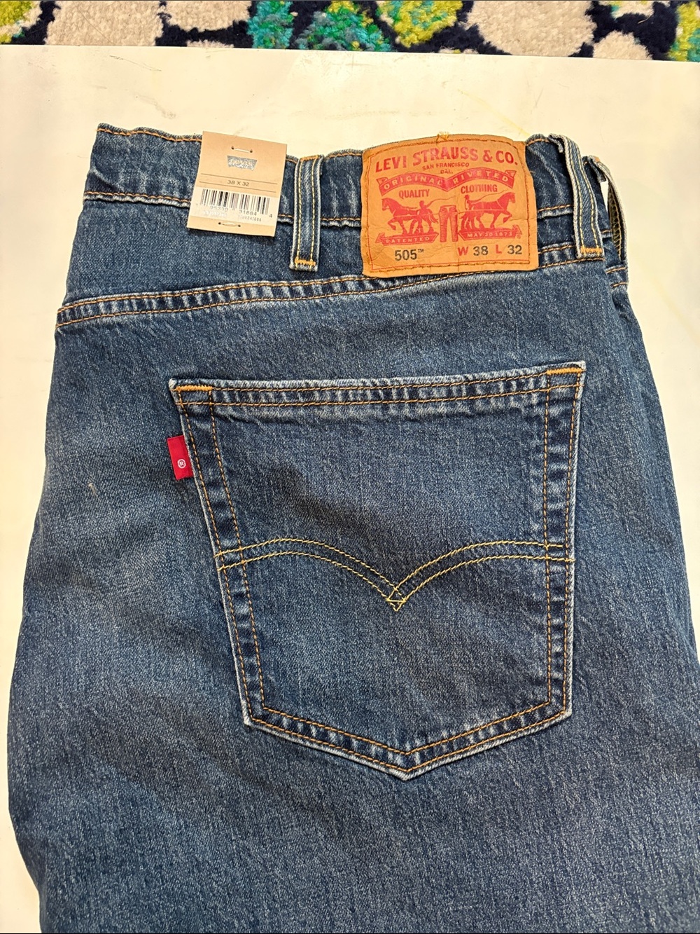 Levi's 505 Regular Eco Ease Men’s Straight Jeans - New With Tags 38x32